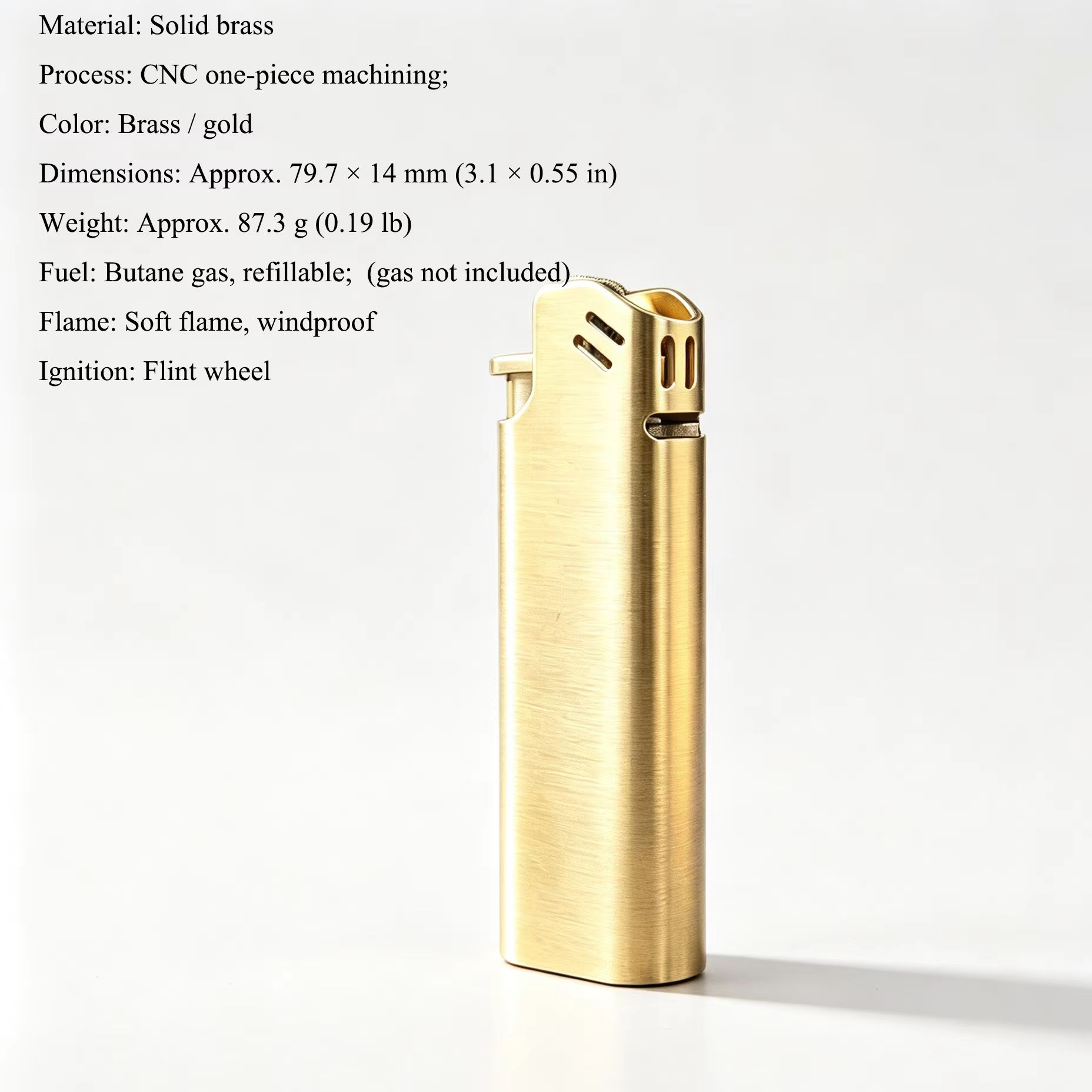 CNC Brass Butane Lighter Flint - Fire Starting Kit review and price